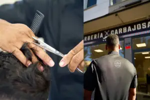 Plano detalle corte de pelo con tijera